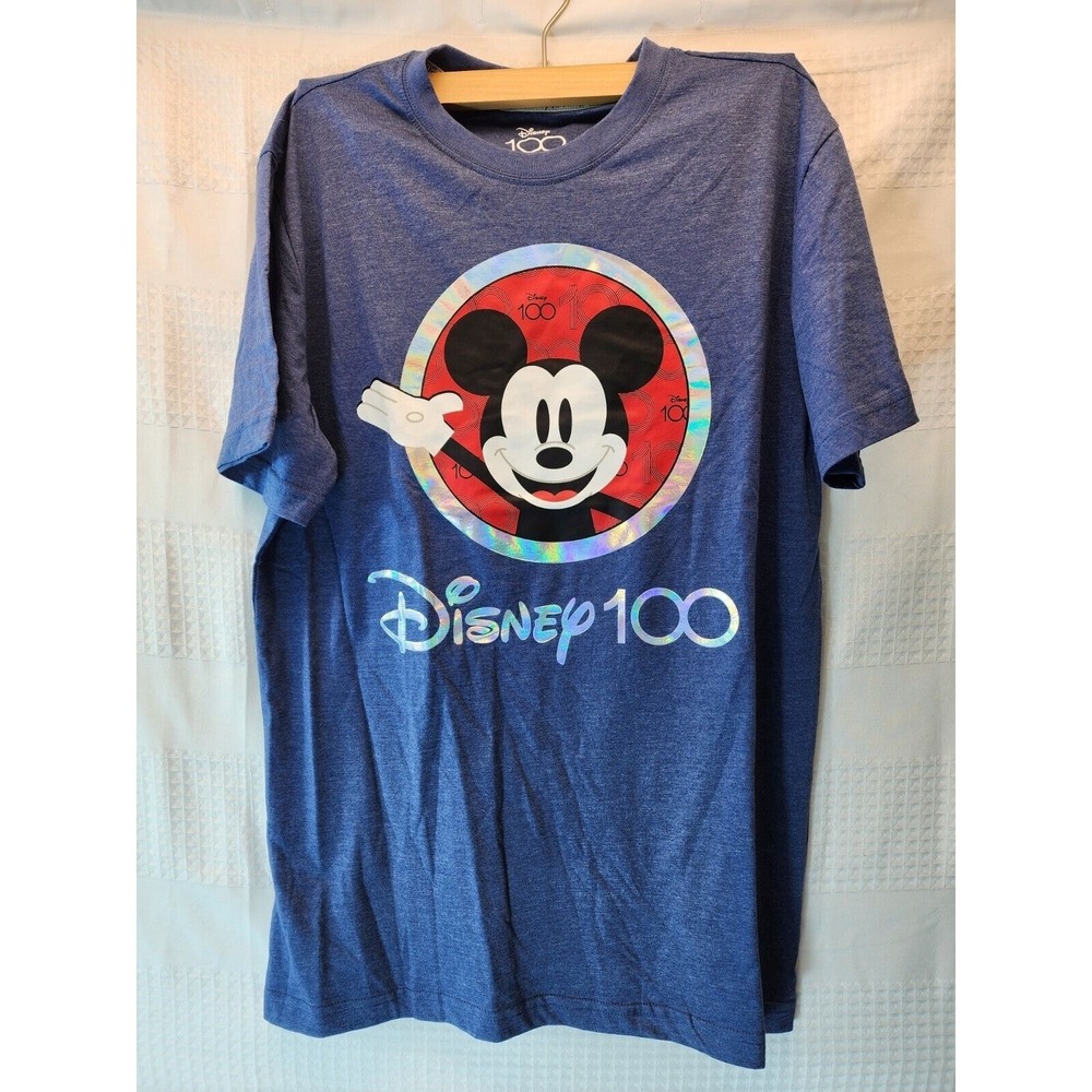 Disney 100th Anniversary Mickey Mouse Graphic T-Shirt Blue Small E3L003AUMSC